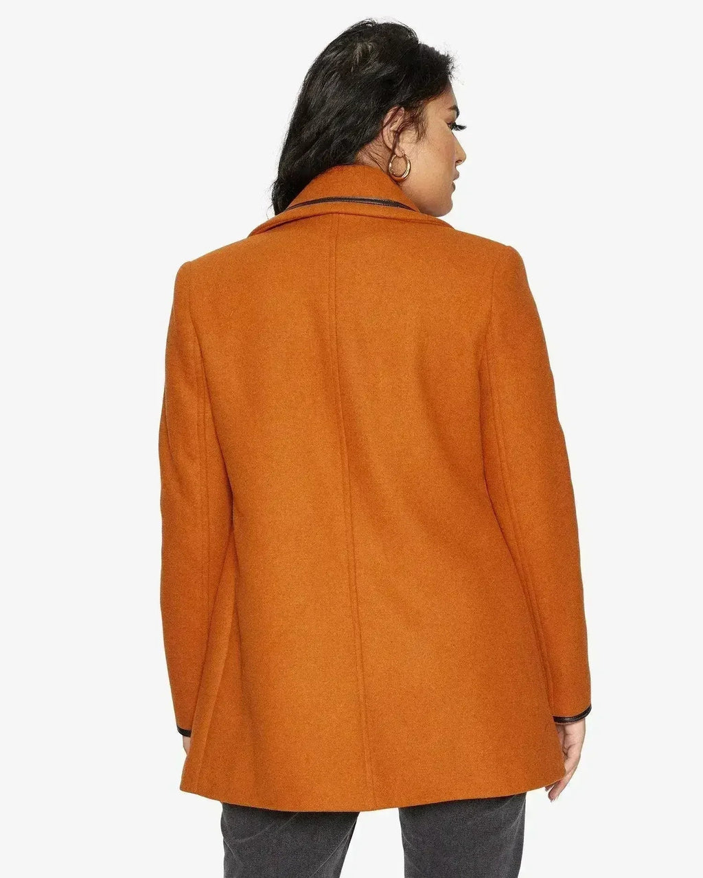 Wool Blend Contrast Trim Coat (1920)