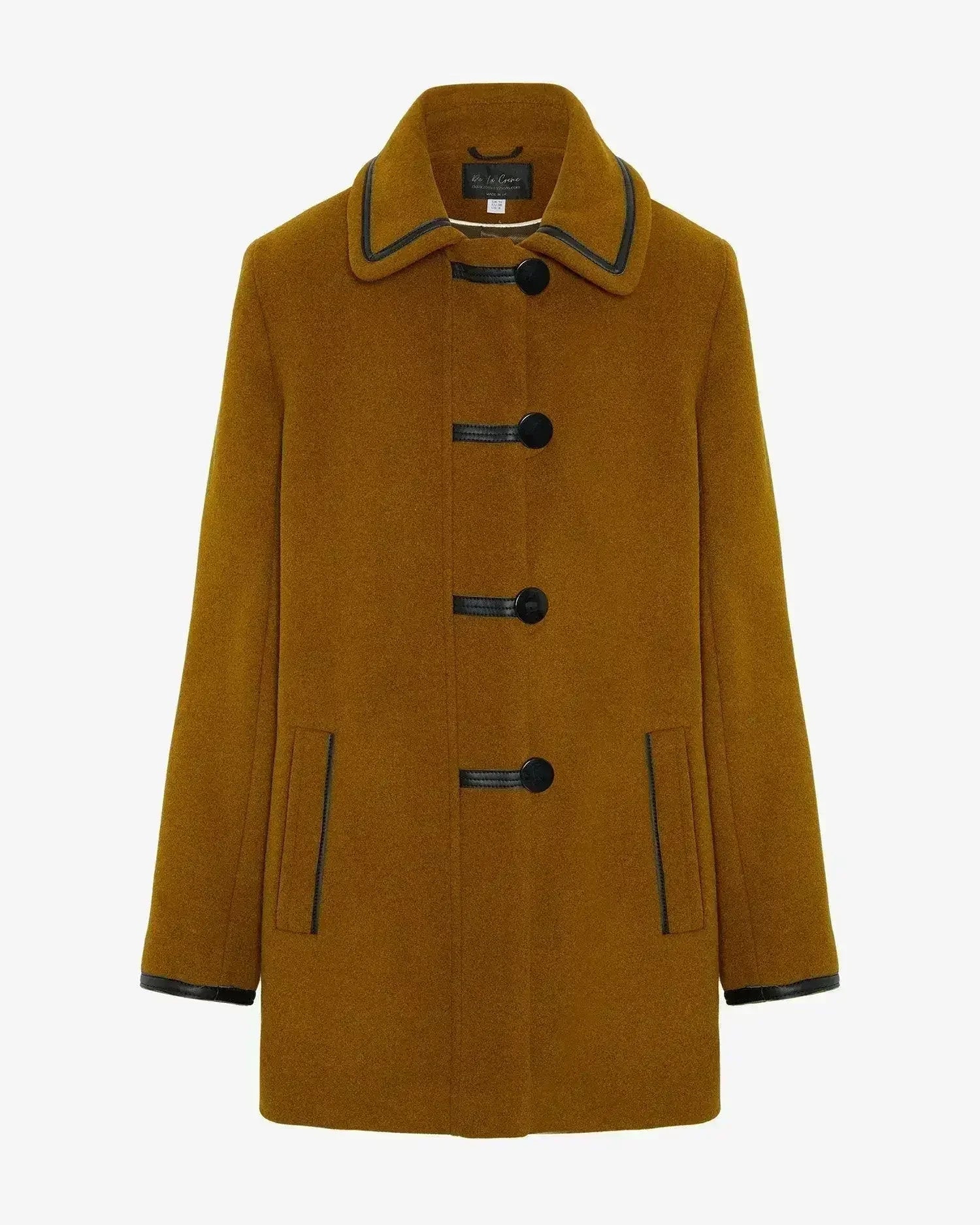 Wool Blend Contrast Trim Coat (1920)