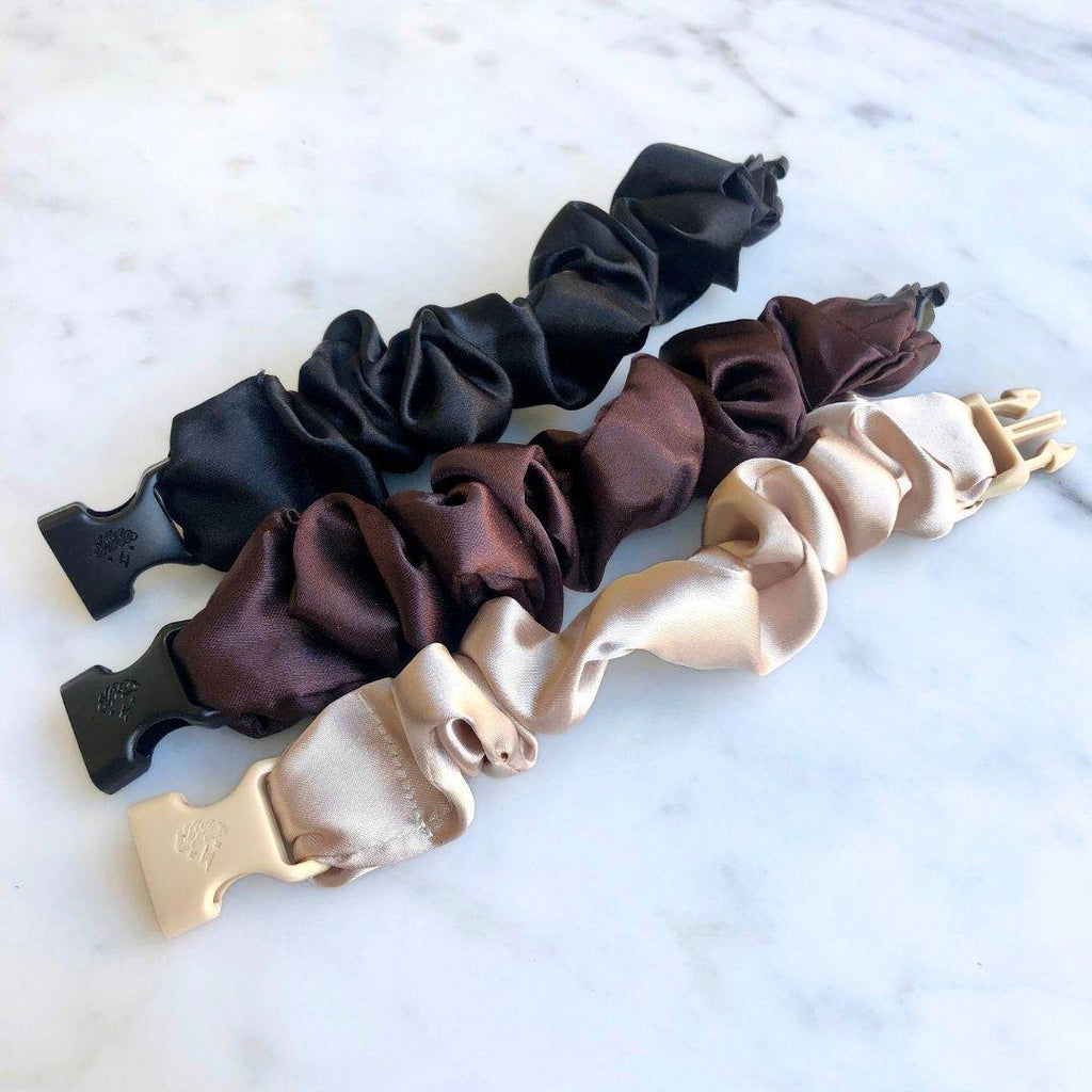 Neutrals Starter Pack - 3-Pack Buckle Scrunchies Bundle - No Snagging, No Tangles