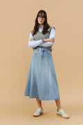 Monica Swing Denim Midi Skirt HJ806