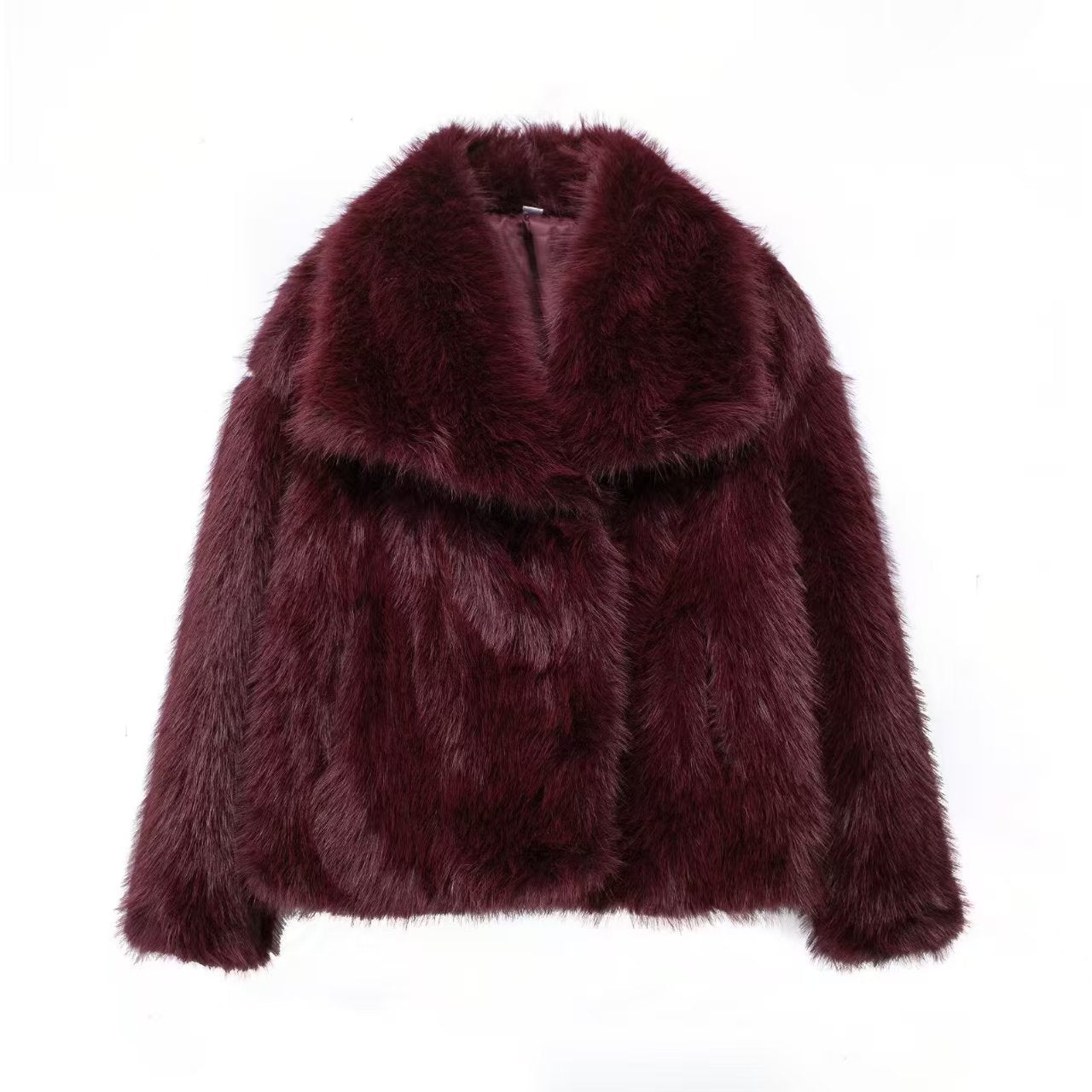 Women's Faux Fur Coat with Large Lapel Trendy