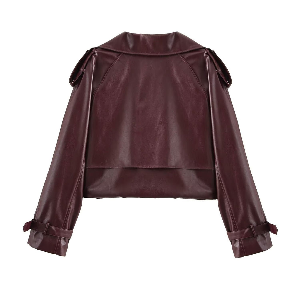 Women's Jacket Faux Leather Moto