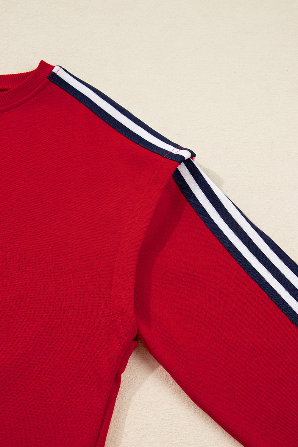 Seramya Striped Detail Varsity Sweatshirt