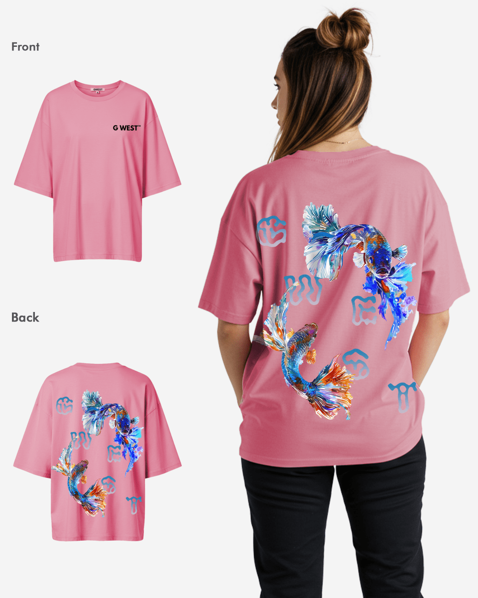 G West Womens Oversized Fish Lifestyle T Shirt