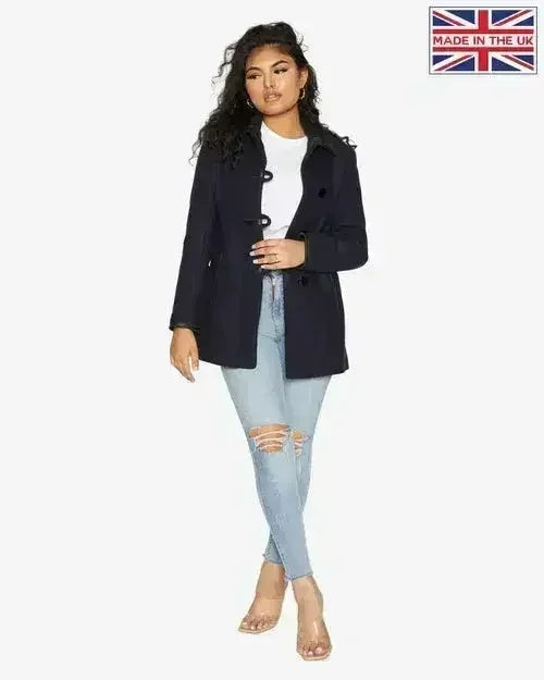 Wool Blend Contrast Trim Coat (1920)